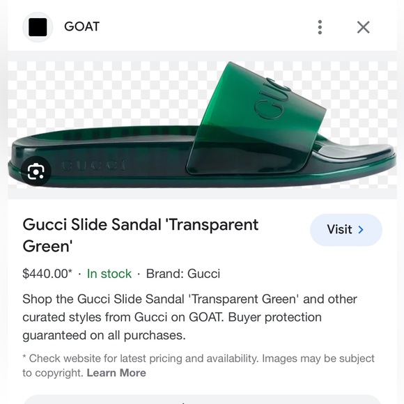 Gucci rubber Emerald men’s slides - Picture 5 of 5